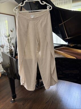 Juniper Blu Women's Cream flow pants linen blend size medium